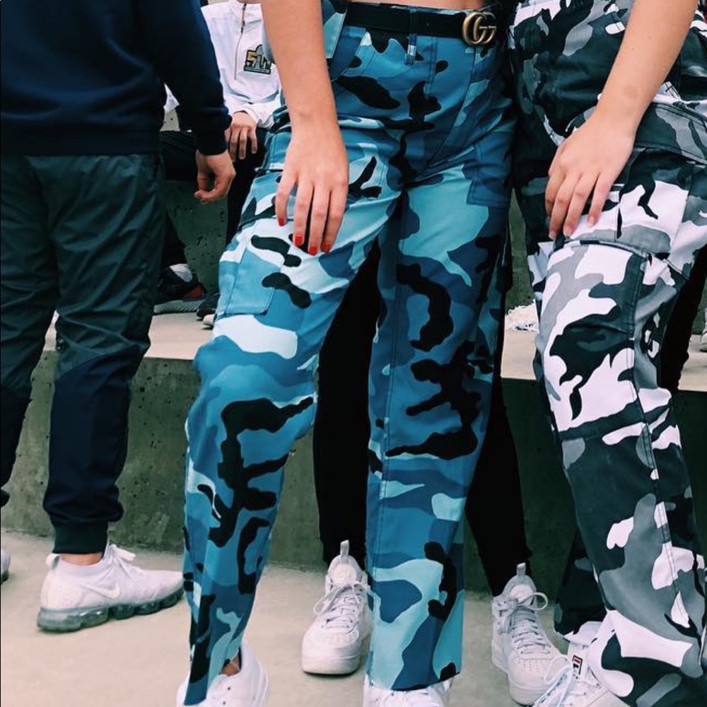 Blue Camo Track Pants
